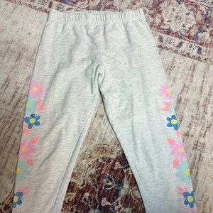Carter's Kids Girls Light Gray Floral Legging Pants Size 8 in great condition